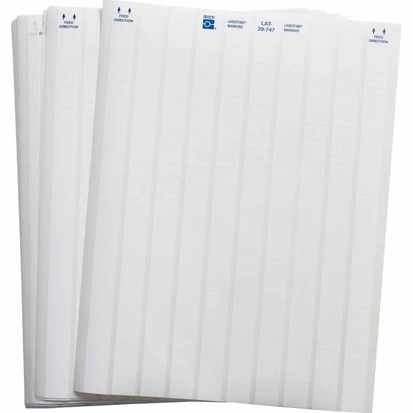 Brady LaserTab Polyester Lbls 0.2 in H x 0.65 in W White 21/PK LAT-29-747-10 - main